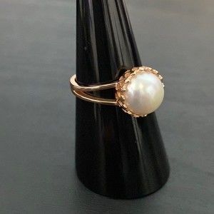 🟡 SALE Rose Gold Over Sterling Silver Pearl Ring Size 7.75